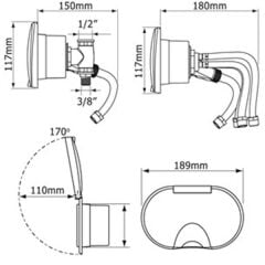 Hortumlu duş ve yuva Karavan için