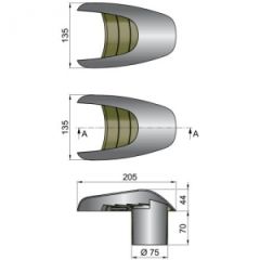 Vetus havalandırma , 75mm