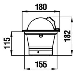 RIVIERA BW1 WHITE STAR GÖMME PUSULA Ø130MM SİYAH