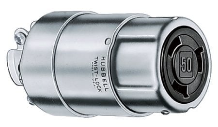 Hubbell 220V paslanmaz marin fiş 50 Amp