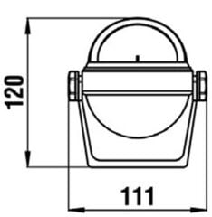 RIVIERA BS2 STELLA BRAKETLİ PUSULA Ø65MM GRİ