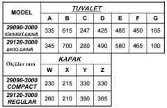JABSCO Tuvalet Menteşe Takımı Küçük çanak için