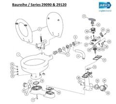 Jabsco manuel wc pompası için Piston ve Rod