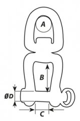 Wichard Fırdöndü halka-kilit kopilyalı pimli 11 mm