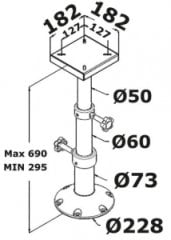 Teleskopik Masa Ayağı 29/69 cm Ayarlanabilir