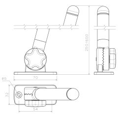 Lalizas MICRO LED Işıklı Direk Katlanır 60cm, Beyaz Işık,Gri