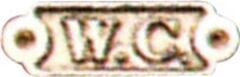 Dekoratif pirinç yazı, W.C.