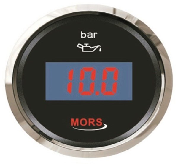 MORS Dijital Yağ Basınç Göstergesi 10 Bar Siyah