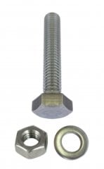 Altı köşe başlı civata, somun, pul krom M6*50