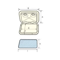 Nuovarade TOP LINE Hatch, Gri, 315x440mm, ISO12216