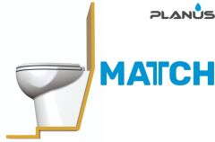 Planus Match Cut Taharet Kitli 12V Beyaz Kısa Taş Tekne Tuvaleti
