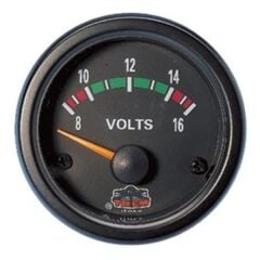 TREM Voltmeter 12 V (8-16 V, Siyah Kadran)
