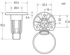 Attwood direkli silyon fenerleri için yedek taban. 91020-1