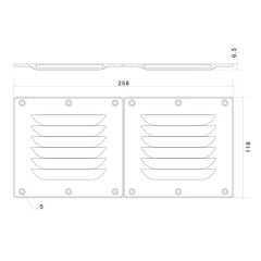 Plastik Havalandırma Izgarası 55x115 mm Siyah