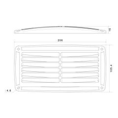 Plastik Havalandırma 206x106 mm Beyaz