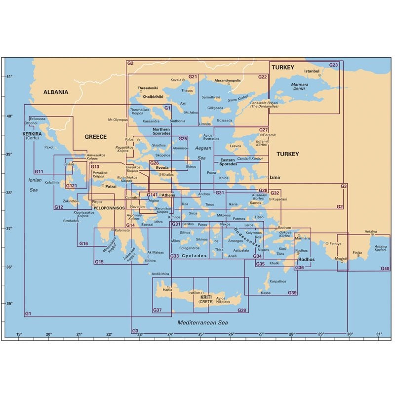 Tetra Chart Greece G21, ''Northwest Aegean'', Imray