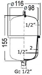 Osculati Hidrofor basınç tankı,  Krom