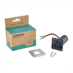 Scanstrut Tile-usb-c/usb-c Şarj Soketi̇, Krom Çerçeve