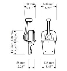 Ultraflex B65 Tekne için Krom Kumanda-Gaz Kolu