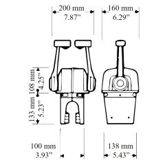 Ultraflex  B66 Çift motor için çift kollu Kumanda-Gaz Kolu