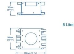 Whale GT0810B Duş-lavabo su boşaltma kabı 8 lt