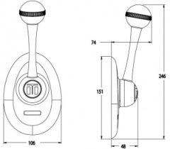 Seastar CH2850 kumanda kolu Tekli yana montaj