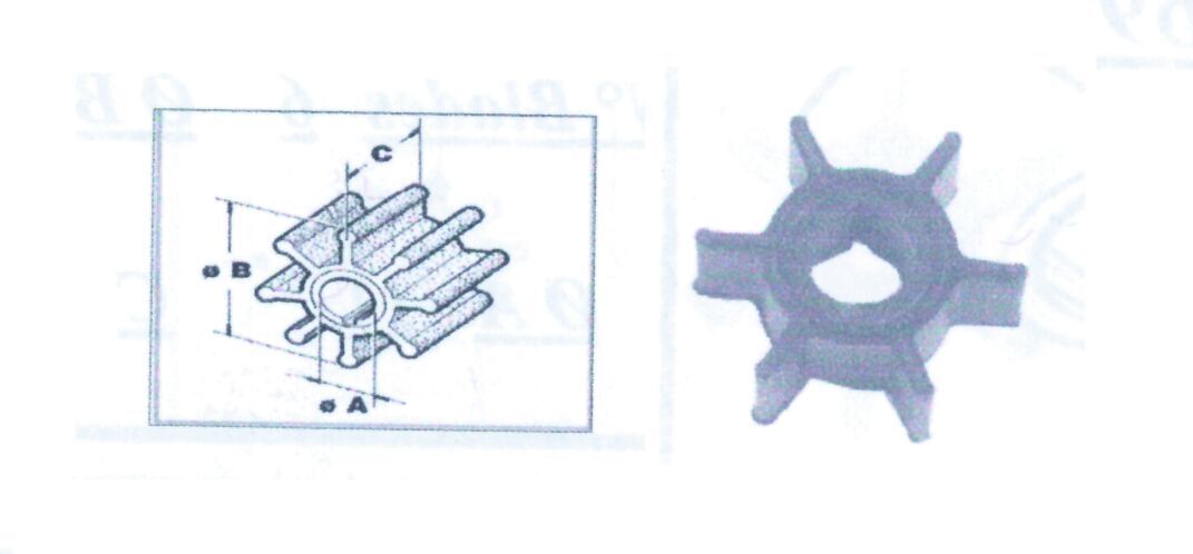 Makine İmpelleri CEF için Merc&Tohatsu Ø10,25 33,6Χ14,3