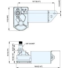 TMC Marin 12V Ağır Hizmet Silecek Motoru , Şaft Boyu 25.4mm