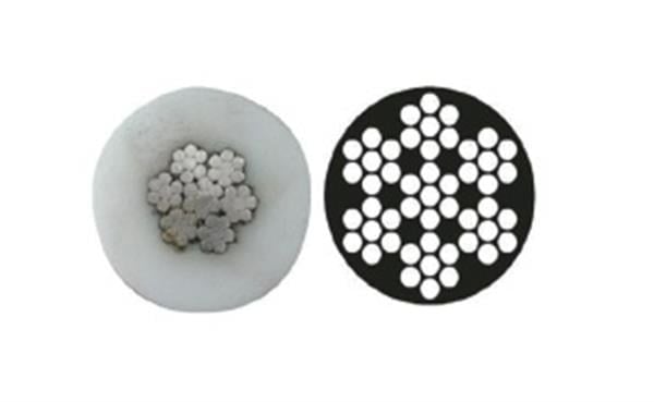 Kwing Metal Krom İzoleli Puntel halatı, 4x6mm, 7x7, AISI316