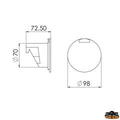 TREM Karavan-Tekne için Kapaklı Duş Yuvası, Kromaj Ø70mm