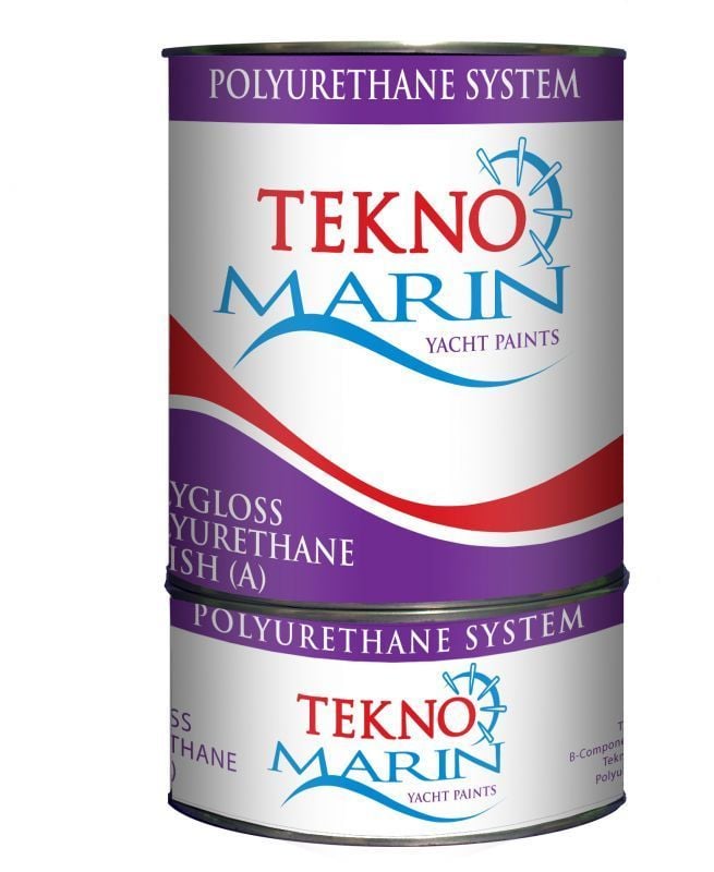 TEKNOMARİN Polygloss Polyüretan Sonkat Tekne boyası, 1 kg kırmızı / red