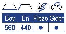Smev 8003 serisi üç gözlü, gazlı gömme ocak