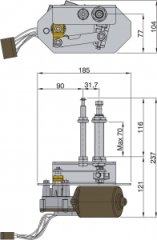 Vetus ağır hizmet tipi silecek sistemi, 12V