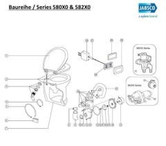 JABSCO 98023-0080 Tuvalet Hortumları için kauçuk adaptör 25-38mm