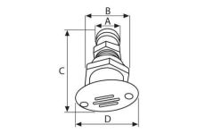 NuovaRade Tekne için Tank Havalandırma, Oval Ø16mm Hortum için