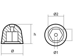 Best Side Power  Baş Pervane için Çinko Tutya, 41 mm
