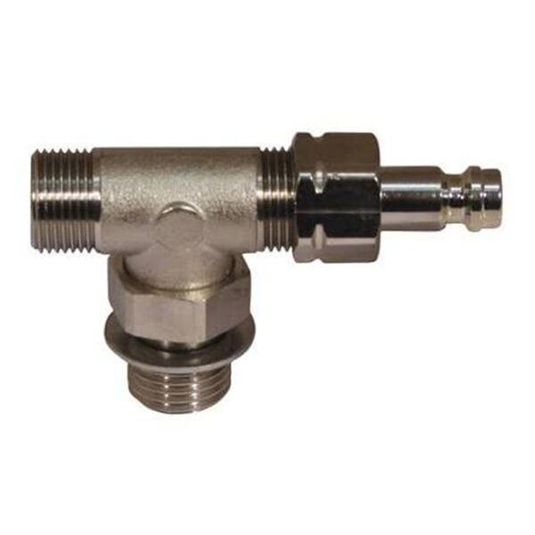 Ultraflex VFNO38 40868Y 3/8'' nikel kaplı pirinç T bağlantı parçası.