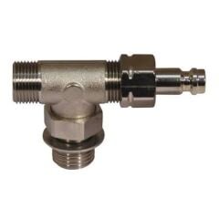 Ultraflex VFNO38 40868Y 3/8'' nikel kaplı pirinç T bağlantı parçası.