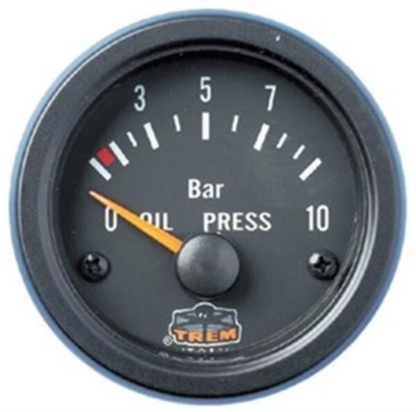 TREM Yağ Basınç Göstergesi 12 V/10 bar (Siyah Kadran)