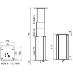 Dudge 77 kare elektrikli alüminyum masa ayağı