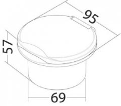 Tekne Karavan için Su basınç düşürücü Gömme su çıkışı YVL Tip: Yuvarlak  Renk: Beyaz