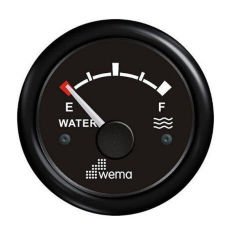 Wema Marin 52 mm Su Tankı Seviye Göstergesi, Siyah-Siyah