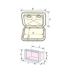 TOP LINE Saklama Hatchi, Beyaz, 370x375mm