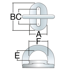HARKEN 6mm Krom Katlanır Güverte Mapası