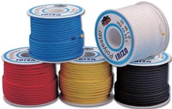 Trem polyester örgü renkli halat-kırcala, 20 metre Siyah