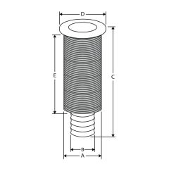 Borda-Sintine çıkışı, 7/8'', Hortum çapı Ø25mm, Beyaz