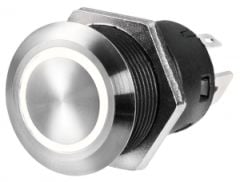 Paslanmaz çelik switch-Buton, 12V Led, Aç-Kapa ( Anlık)
