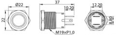 Paslanmaz çelik switch-Buton, 12V Led, Aç-Kapa ( Anlık) Beyaz