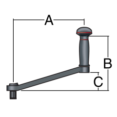 Harken B8AL, Kilitli Yelken Vinç kolu  203 mm, Aluminyum