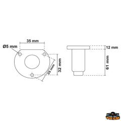 Trem Direkli Silyon Feneri, Gömme 360°, 100cm, Beyaz